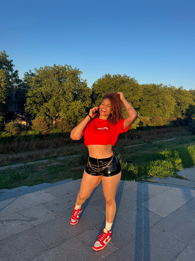 Today Is A New Day Oversized Tee  Crimson Red