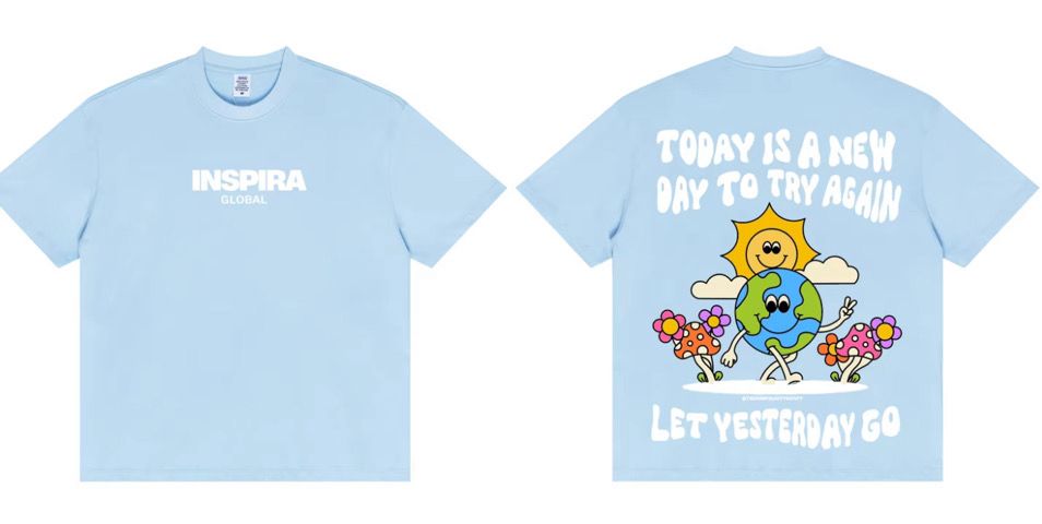 Today Is A New Day Oversized Tee – Sky Blue