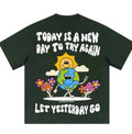 Today Is A New Day Oversized Tee – Forest Green